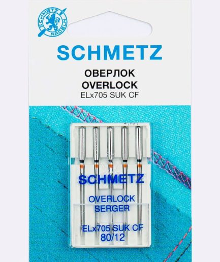 Иглы Schmetz ELx705 SUK CF № 80, 5 шт.